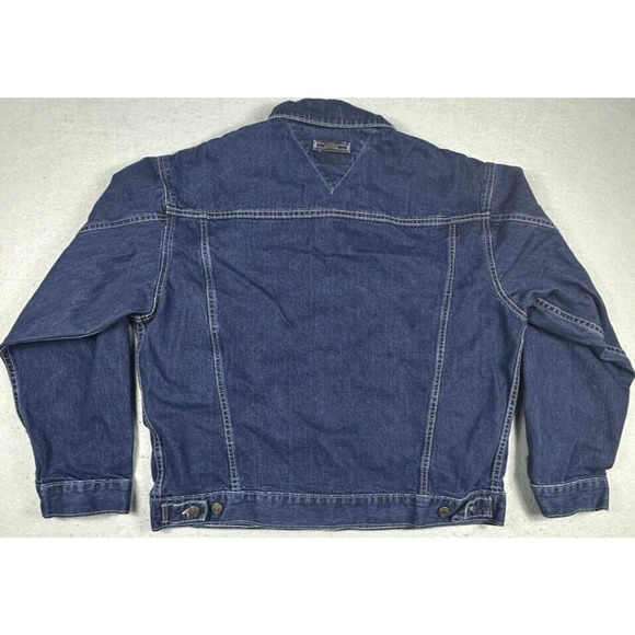 Vintage International Denim Jim Beam Trucker Jacket ID Wear Men's Large 4 Pocket - Picture 9 of 11